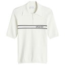 【送料無料】 オフ-ホワイト レディース ポロシャツ トップス Off-White Logo Stripe Short Sleeve Polo Top Crea...