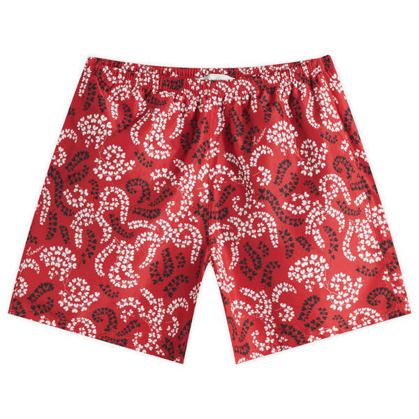 【送料無料】 ランバン メンズ ハーフパンツ・ショーツ 水着 Lanvin Rateau Print Swim Shorts Carmine Red