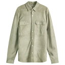 【送料無料】 リックオウエンス メンズ シャツ トップス Rick Owens Lamb Leather Outershirt Celadon