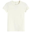 【送料無料】 リックオウエンス レディース Tシャツ トップス Rick Owens Cropped Level T-Shirt Natural