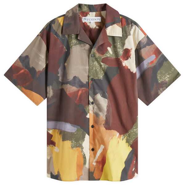 【送料無料】 J.W.アンダーソン メンズ シャツ トップス JW Anderson Short Sleeve Printed Shirt Oliveのサムネイル
