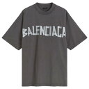 【送料無料】 バレンシアガ メンズ Tシャツ トップス Balenciaga Tape Type Tr T-Shirt Medium Fit Faded Was...