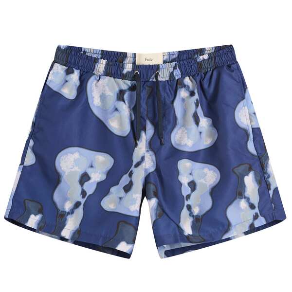 【送料無料】 フォーク メンズ ハーフパンツ・ショーツ 水着 Folk Shadow Print Swim Shorts Indigo Shadow Print
