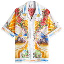 【送料無料】 カサブランカ メンズ シャツ トップス Casablanca Silk Cuban Collar Short Sleeve Shirt A Tou...