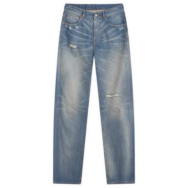 【送料無料】 マルタンマルジェラ メンズ デニムパンツ ボトムス MM6 Maison Margiela Wide Leg Mid Blue Wash Jeans Medium Blue