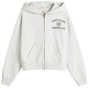 【送料無料】 スポーティ アンド リッチ レディース パーカー・スウェット アウター Sporty & Rich Varsity Crest Cropped Zip Hoodie Heather Grey(4)