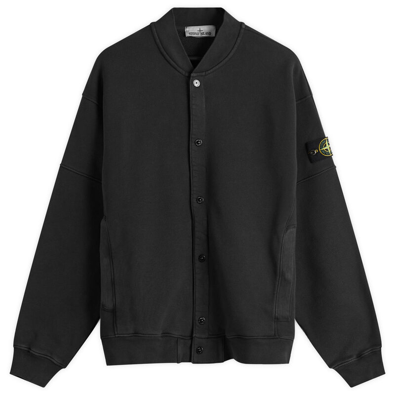 【送料無料】 ストーンアイランド メンズ ジャケット・ブルゾン アウター Stone Island Old Effect Fleece Bomber Jacket Black