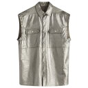 【送料無料】 リックオウエンス メンズ シャツ トップス Rick Owens Leather Jumbo Outershirt Gunmetal