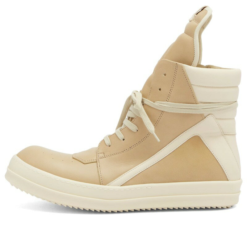 リックオウエンス メンズ シューズ スニーカー レザー Rick Owens Leather Geobasket Sneakers Parchment Milk...
