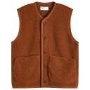 【送料無料】 ユニバーサルワークス メンズ ベスト アウター Universal Works Boucle Alvar Fleece Lancaster Gilet Brown