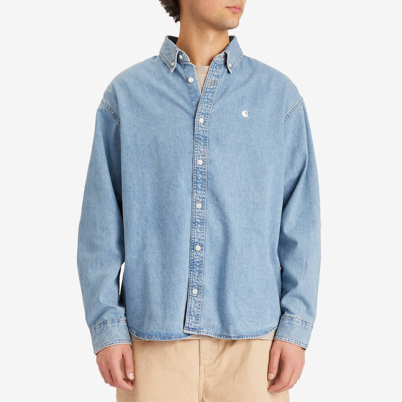 【送料無料】 カーハート メンズ シャツ トップス Carhartt WIP Lucas Denim Shirt Blue Bleached