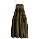 【送料無料】 セシリエバンセン レディース ワンピース トップス Cecilie Bahnsen Sofie Cotton Dress Pine Green