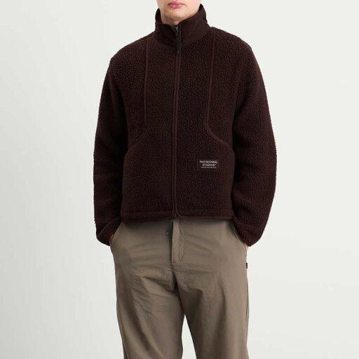 【送料無料】 パス ノーマル スタジオ メンズ ジャケット・ブルゾン アウター Pas Normal Studios Off-Race Pile Fleece Jacket Light Brown