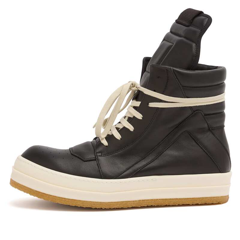 リックオウエンス メンズ シューズ スニーカー Rick Owens Creep Geobasket Sneaker Black/Milk ブラック