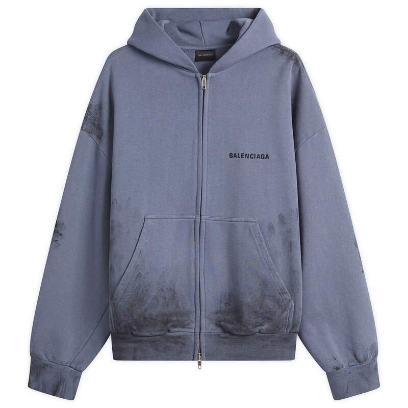 Х󥷥   ѡå  Balenciaga Logo Zip-Up Hoodie Fadedark Blue/Blk ֥...