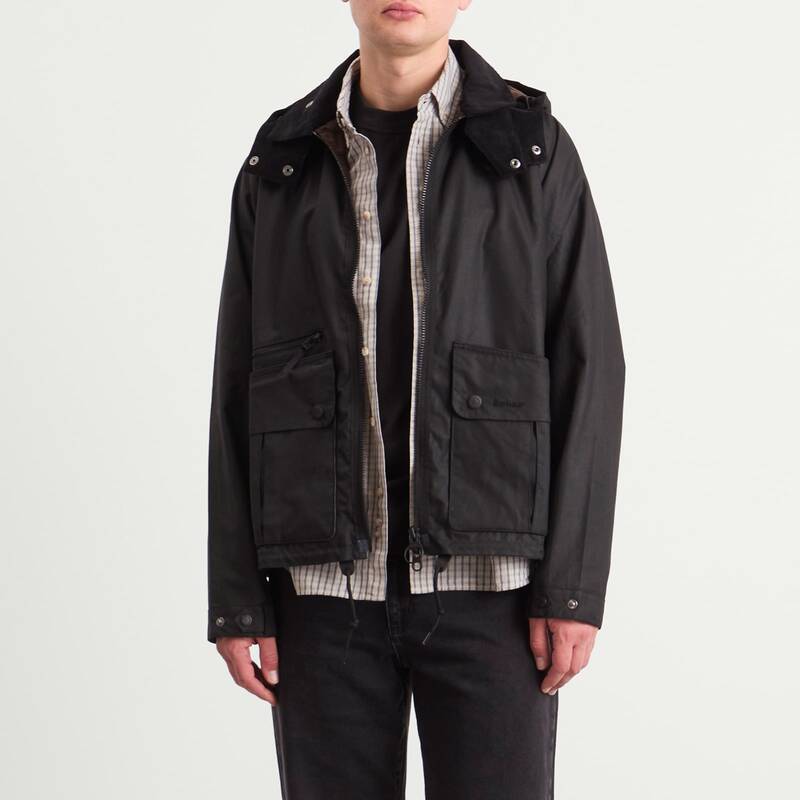 バブアー メンズ アウター ジャケット・ブルゾン Barboure-Engineered Bardon Spey Wax Jacket Black ブラック