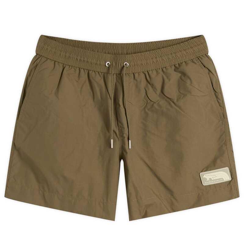 メゾンキツネ メンズ 水着 ハーフパンツ・ショーツ ショートパンツ Maison Kitsune Flash Fox Swim Shorts Military Green グリーン