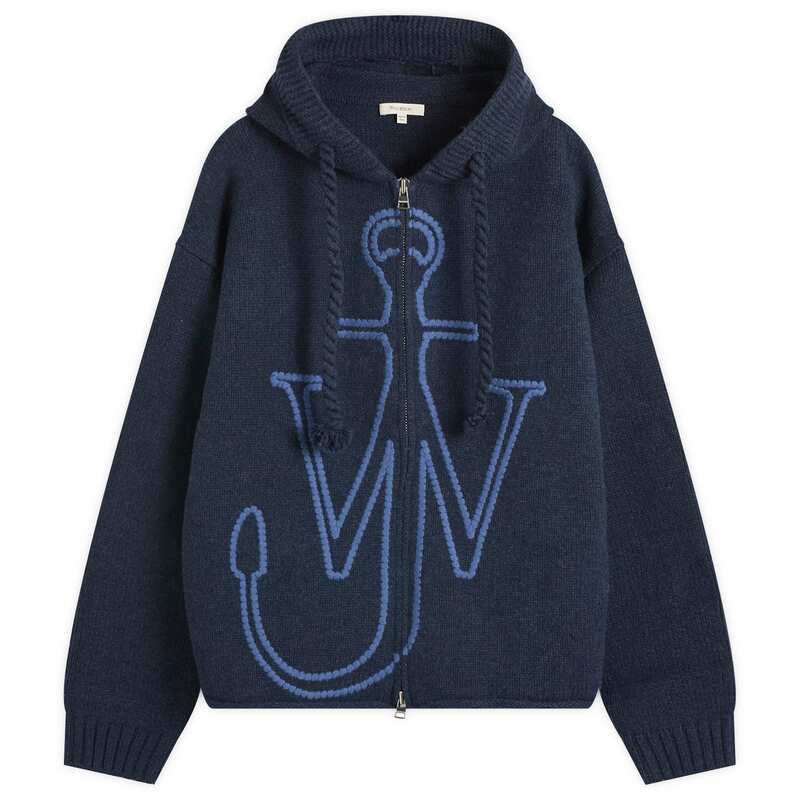 J.W.アンダーソン メンズ アウター パーカー・スウェット JW Anderson Anchor Embroidery Zipped Hoodi..
