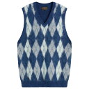 ビームス プラス メンズ アウター ニット・セーター ベスト Beams Plus Mohair Argyle Knit Vest Navy ネイビー