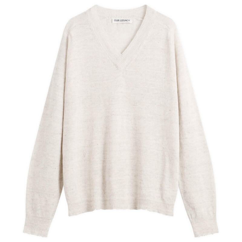 アワーレガシー メンズ アウター ニット・セーター Vネック リネン Our Legacy Linen Rue V-Neck Jumper Soft Ecru エクリュ