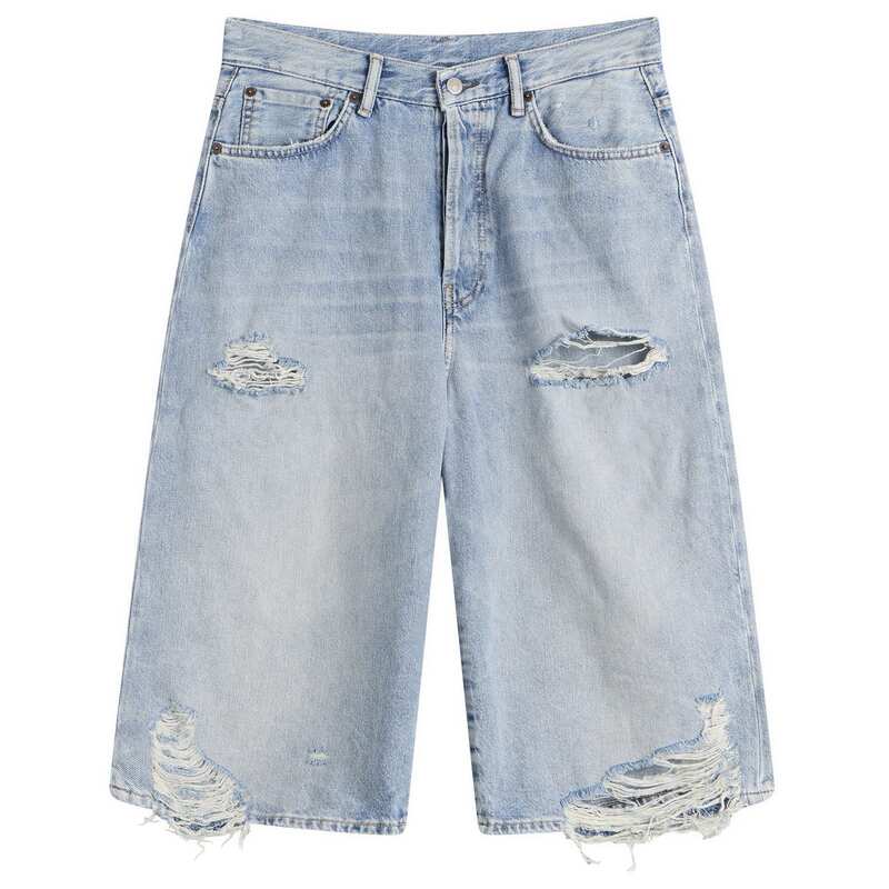 アクネ ストゥディオズ メンズ ボトムス ハーフパンツ・ショーツ ショートパンツ デニム Acne Studios Judda Rippedenim Shorts Light Blue ブルー