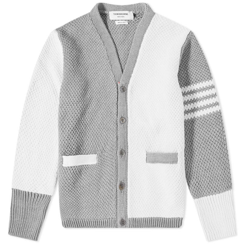 トムブラウン メンズ ニット・セーター アウター Thom Browne Fun Mix Cardigan Light Grey