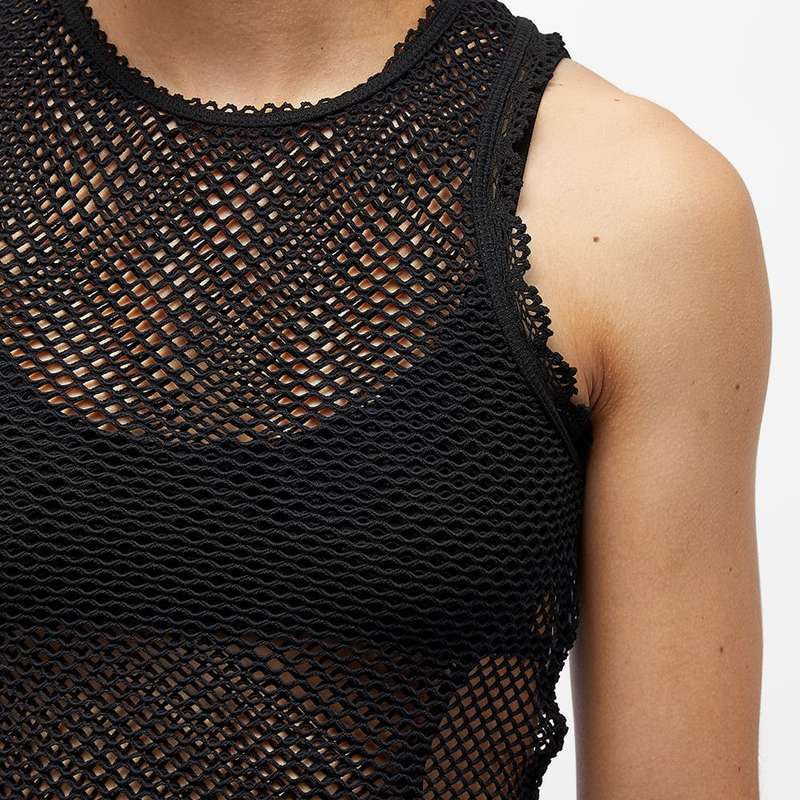 ディオンリー レディース タンクトップ トップス Dion Lee Net Lace Tank Top Black