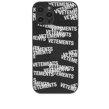 ヴェトモン メンズ PC・モバイルギア アクセサリー VETEMENTS Stamped Logo iPhone 12 Pro Max Case Black