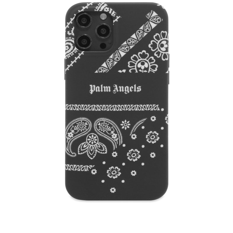 パーム・エンジェルス メンズ PC・モバイルギア アクセサリー Palm Angels Bandana iPhone 12 Pro Max Case Black & Off White