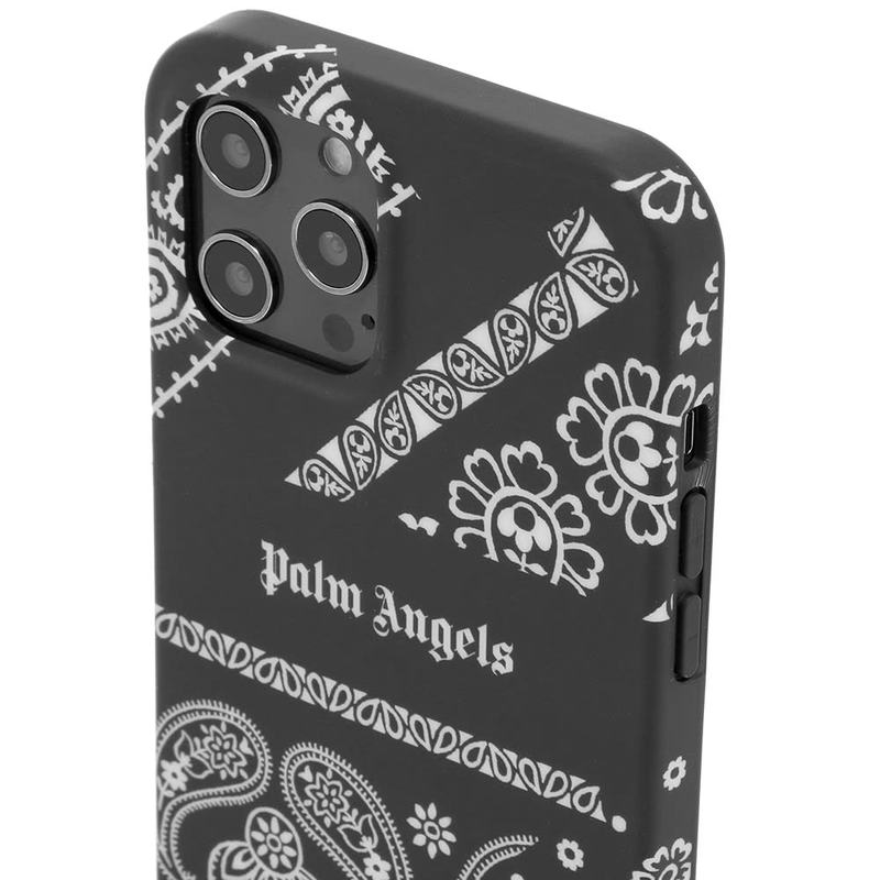 パーム・エンジェルス メンズ PC・モバイルギア アクセサリー Palm Angels Bandana iPhone 12 Pro Max Case Black & Off White