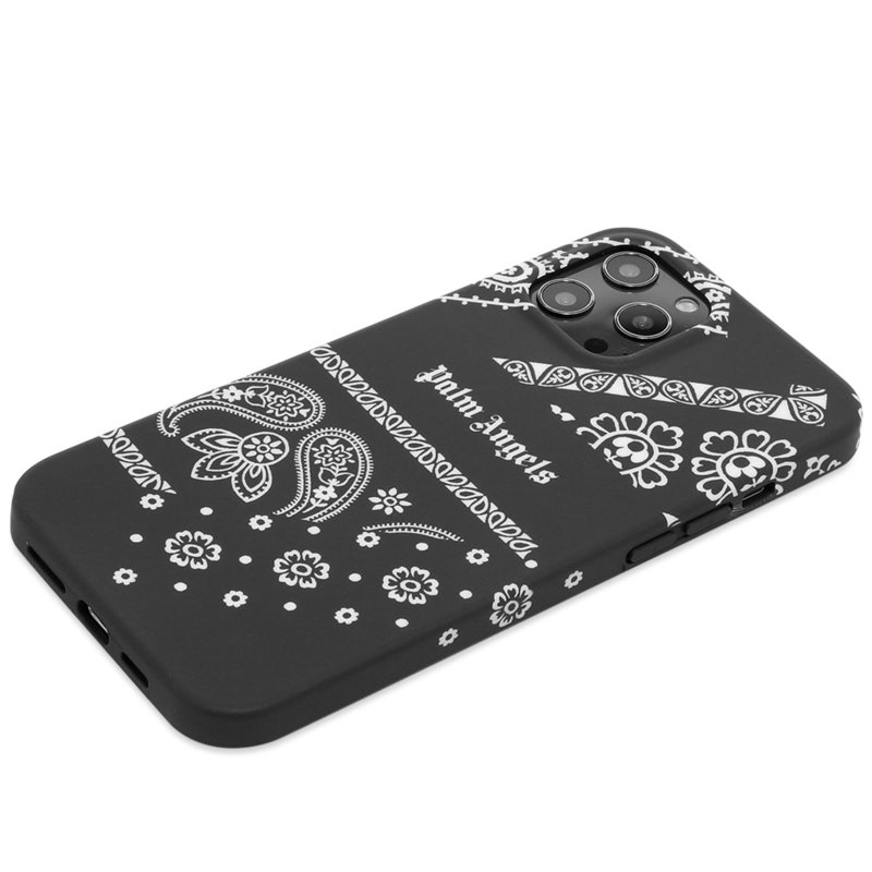 パーム・エンジェルス メンズ PC・モバイルギア アクセサリー Palm Angels Bandana iPhone 12 Pro Max Case Black & Off White