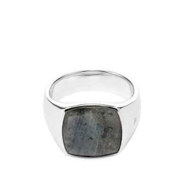 トムウッド メンズ リング アクセサリー Tom Wood Cushion Ring Silver & Larvikite