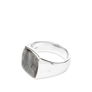 トムウッド メンズ リング アクセサリー Tom Wood Cushion Ring Silver & Larvikite