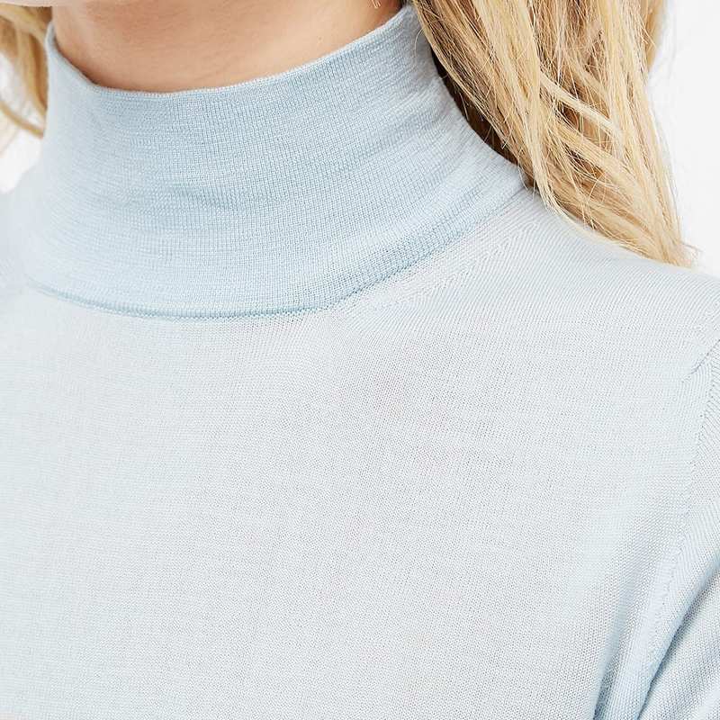 マックスマーラ レディース シャツ トップス Max Mara Vacillo High Neck Top Light Blue