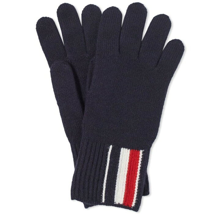 トムブラウン メンズ 手袋 アクセサリー Thom Browne Intarsia Stripe Merino Glove Navy