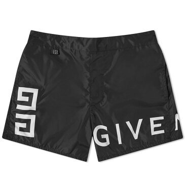 ジバンシー メンズ ハーフパンツ・ショーツ 水着 Givenchy 4G Rivet Swim Shorts Black & White