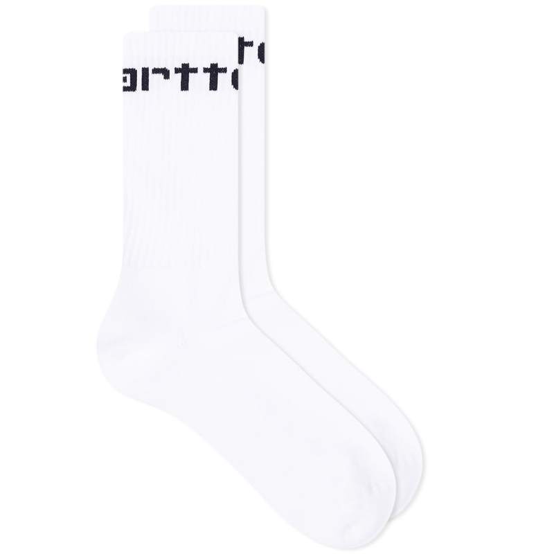 yz J[n[g fB[X C A_[EFA Carhartt WIP Logo Sports Sock White & Black