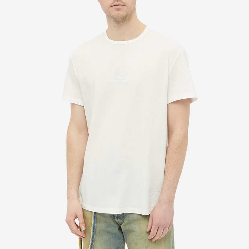 マルタンマルジェラ メンズ Tシャツ トップス Maison Margiela Embroidered Tonal Text Logo Tee Off White