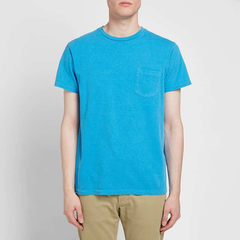 超激安即納 ベルバシーン Velva Sheen Pigment Dyed Pocket Tee Light Blue：ReVida 店 メンズ Tシャツ トップス 国産大特価