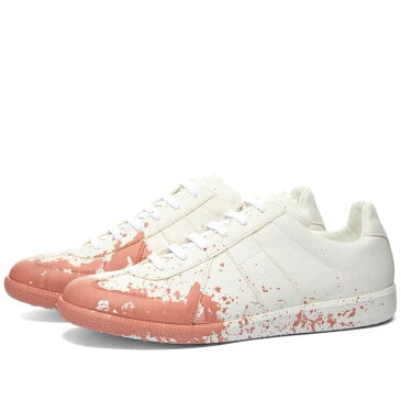 マルタンマルジェラ メンズ スニーカー シューズ Maison Margiela Painted Canvas Replica Sneaker White & Pink