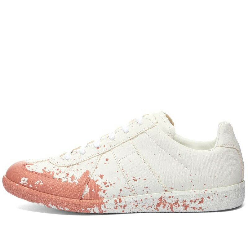 マルタンマルジェラ メンズ スニーカー シューズ Maison Margiela Painted Canvas Replica Sneaker White & Pink