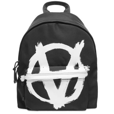 ヴェトモン メンズ バックパック・リュックサック バッグ VETEMENTS Anarchy Logo Backpack Black & White