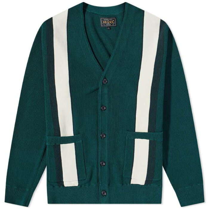 ビームス プラス メンズ ニット・セーター アウター Beams Plus Stripe Cardigan Green