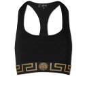 versace 【送料無料】 ヴェルサーチ レディース ブラジャー スポーツブラ アンダーウェア Versace Greca Logo Sports Bra Black