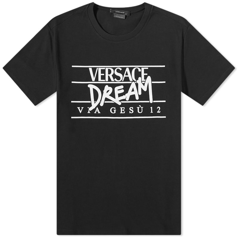 ヴェルサーチ メンズ Tシャツ トップス Versace Versace Dream Tee Black & White