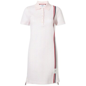 トムブラウン レディース ポロシャツ トップス Thom Browne Mini Polo RWB Stipe Dress Light Pink