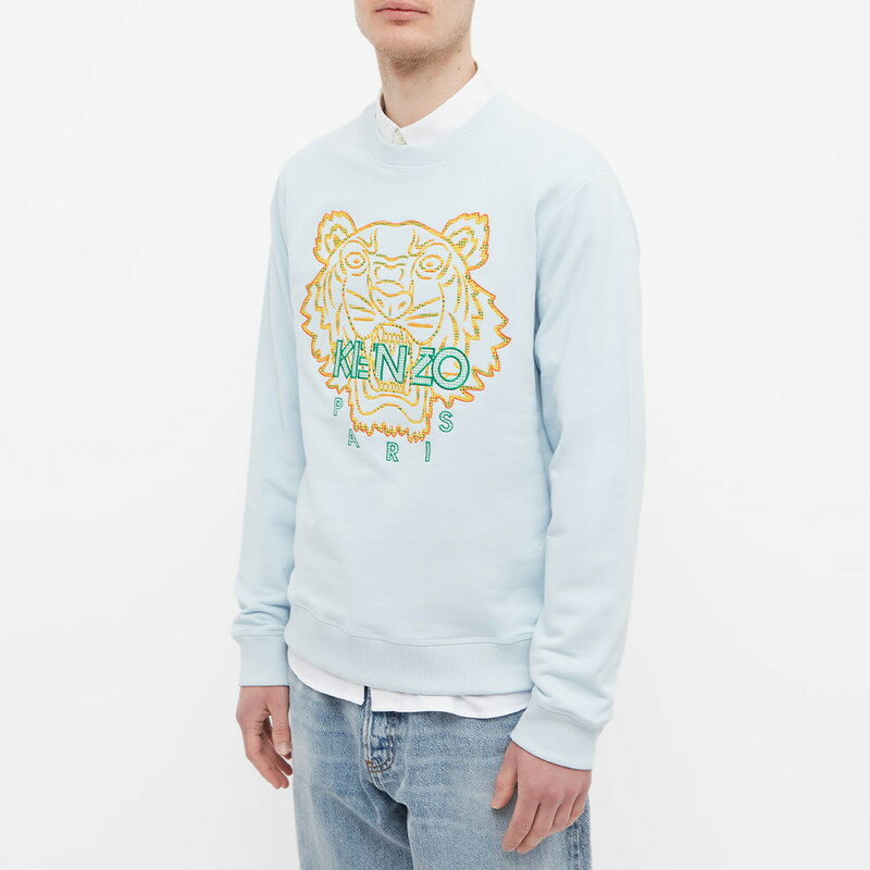 ケンゾー メンズ パーカー・スウェット アウター Kenzo Actua Summer Original Crew Sweat Light Blue