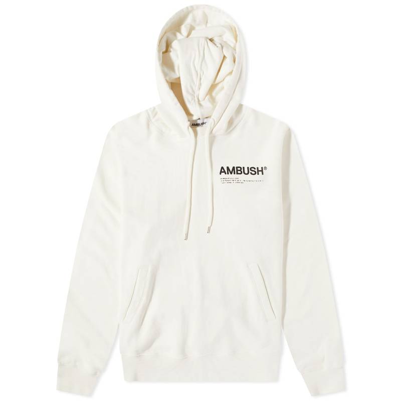 アンブッシュ メンズ パーカー・スウェット アウター Ambush Workshop Logo Popover Hoody White