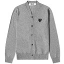 【送料無料】 コム・デ・ギャルソン メンズ ニット・セーター カーディガン アウター Comme des Garcons Play Black Heart V-Neck Cardigan Light Grey