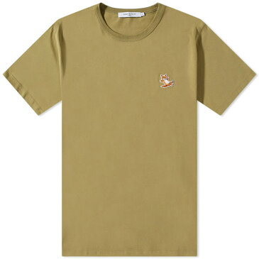 メゾンキツネ メンズ Tシャツ トップス Maison Kitsune Chillax Fox Patch Classic Tee Light Khaki